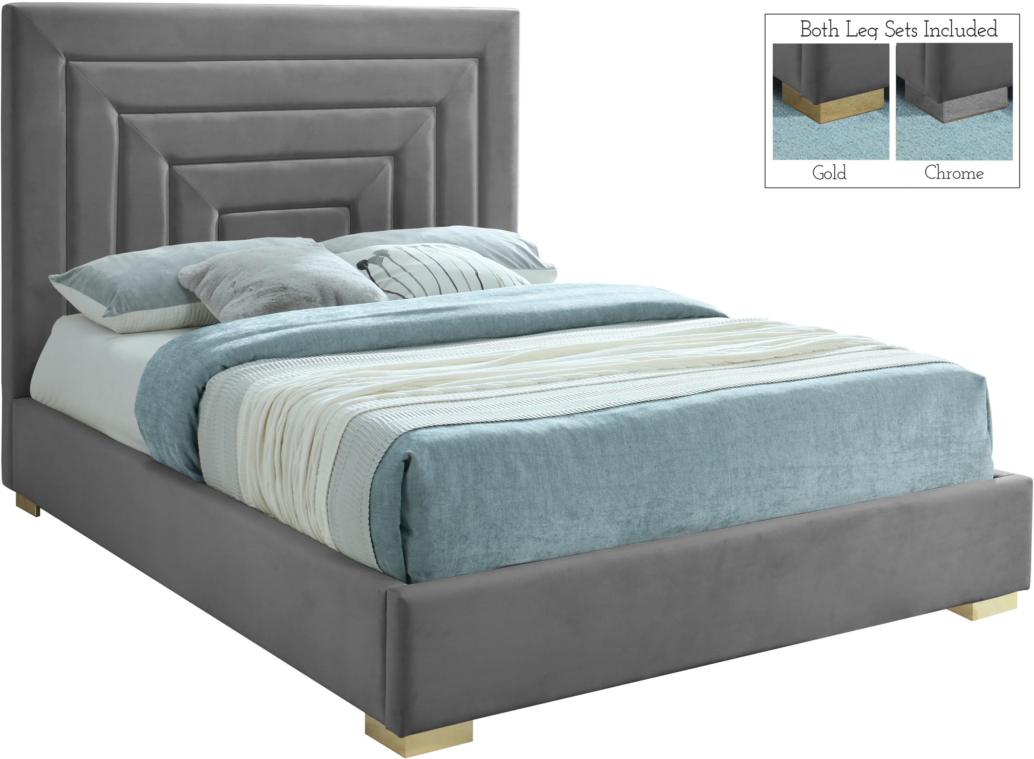 Nora Grey Velvet Full Bed - Luxe Home Furnishings (Jersey City, NJ)