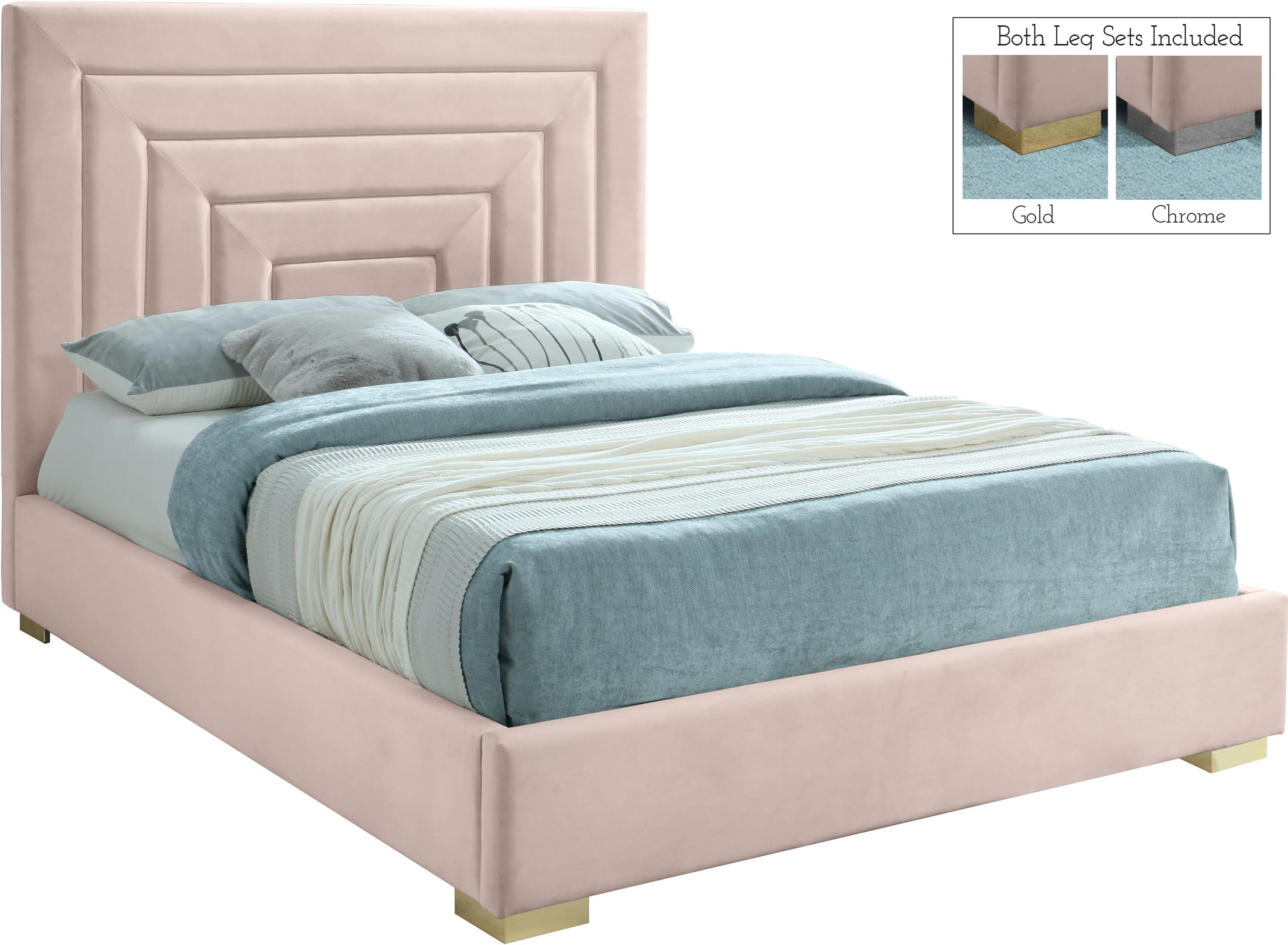 Nora Pink Velvet Full Bed - Luxe Home Furnishings (Jersey City, NJ)