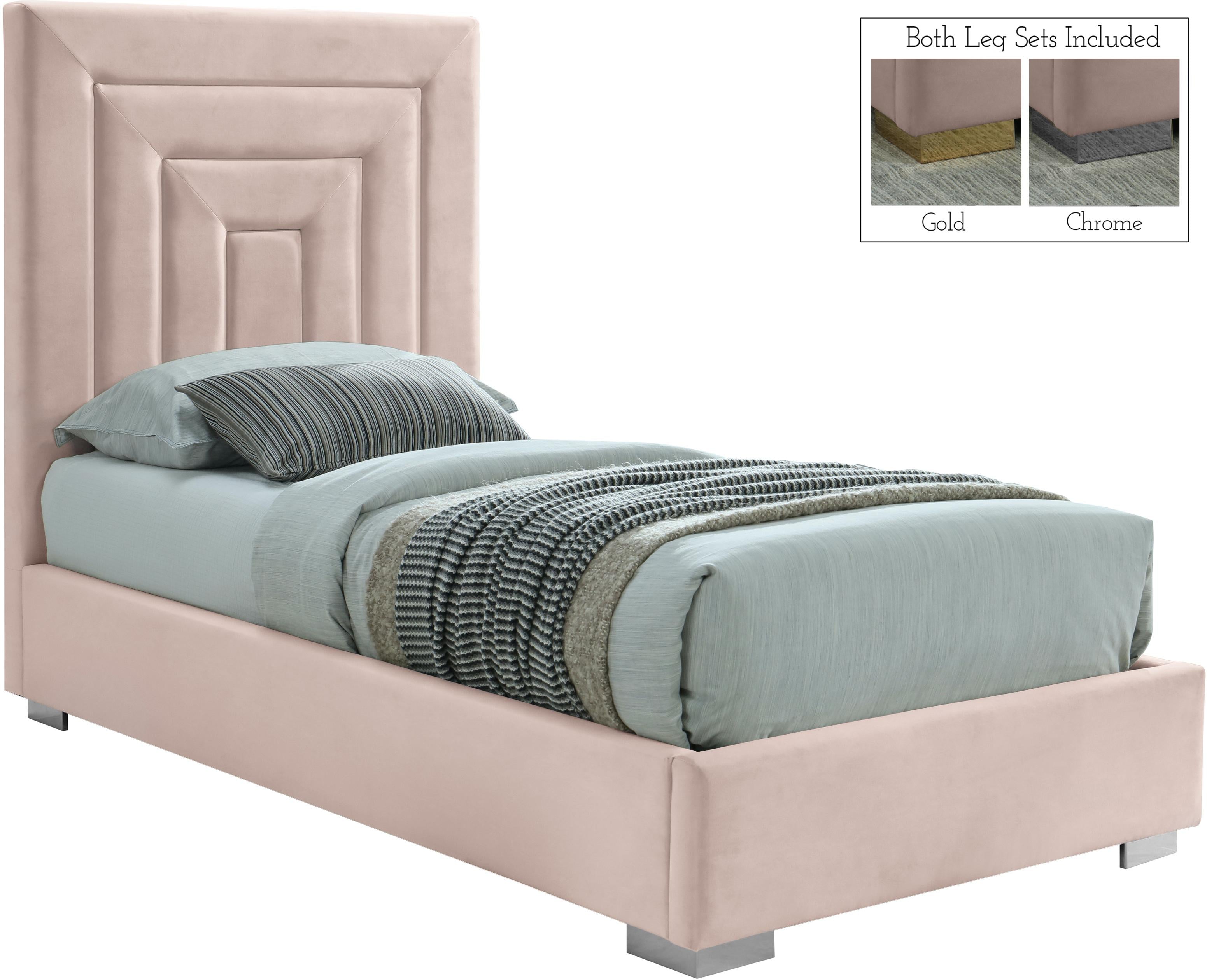 Nora Pink Velvet Twin Bed - Luxe Home Furnishings (Jersey City, NJ)