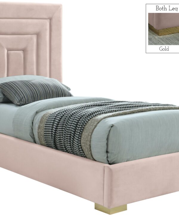 Nora Pink Velvet Twin Bed - Luxe Home Furnishings (Jersey City, NJ)