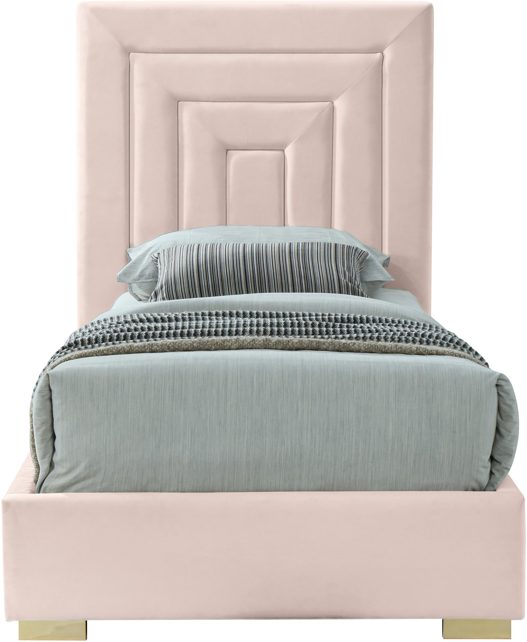 Nora Pink Velvet Twin Bed - Luxe Home Furnishings (Jersey City, NJ)