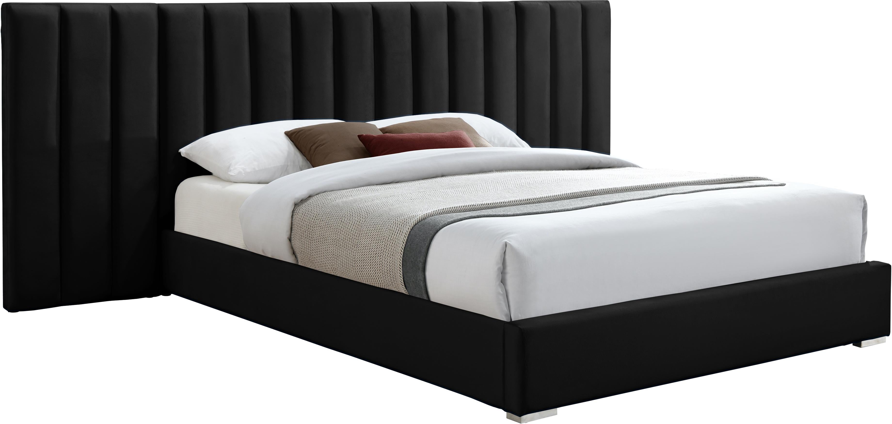 Pablo Black Velvet Queen Bed - Luxe Home Furnishings (Jersey City, NJ)