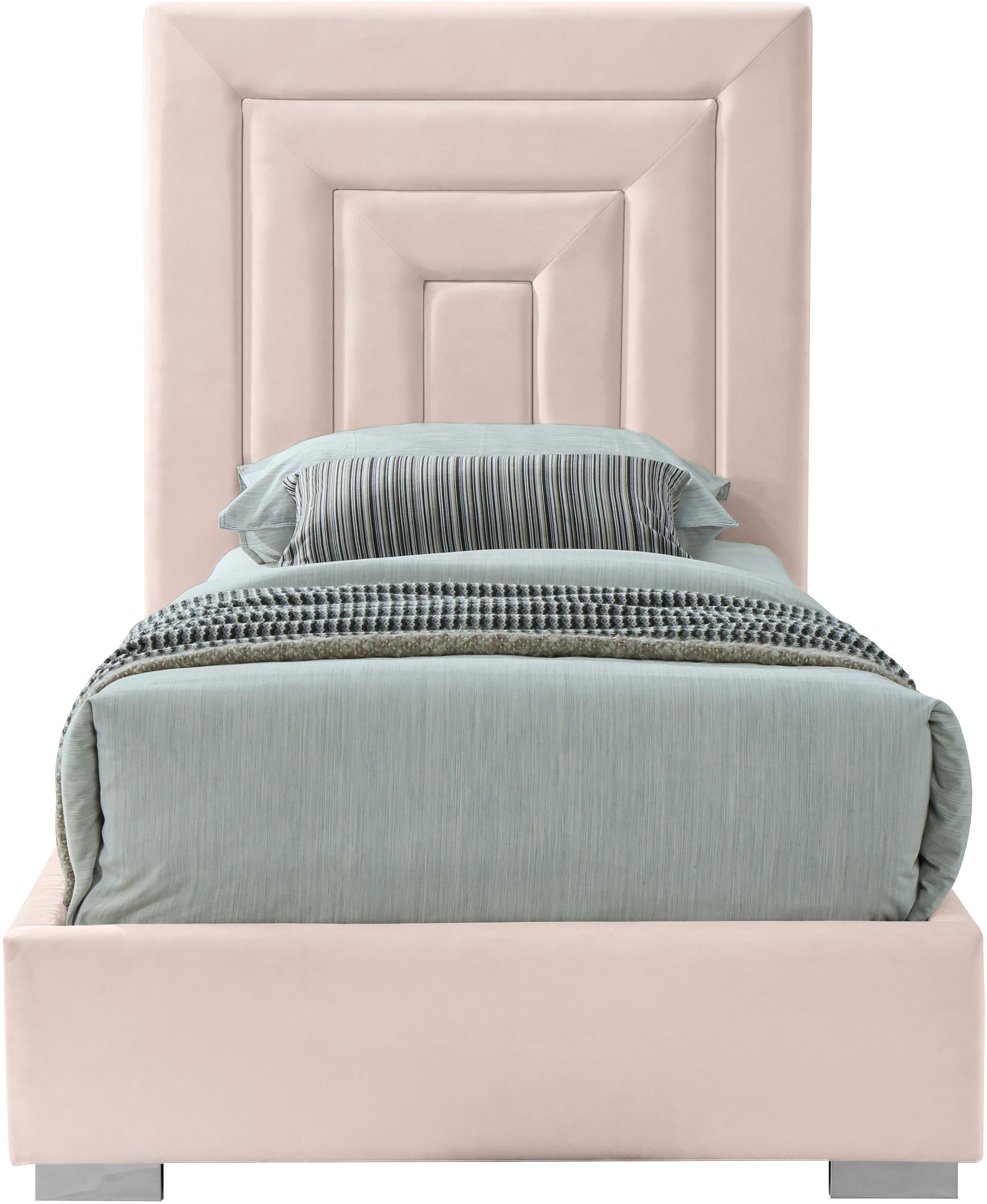 Nora Pink Velvet Twin Bed - Luxe Home Furnishings (Jersey City, NJ)