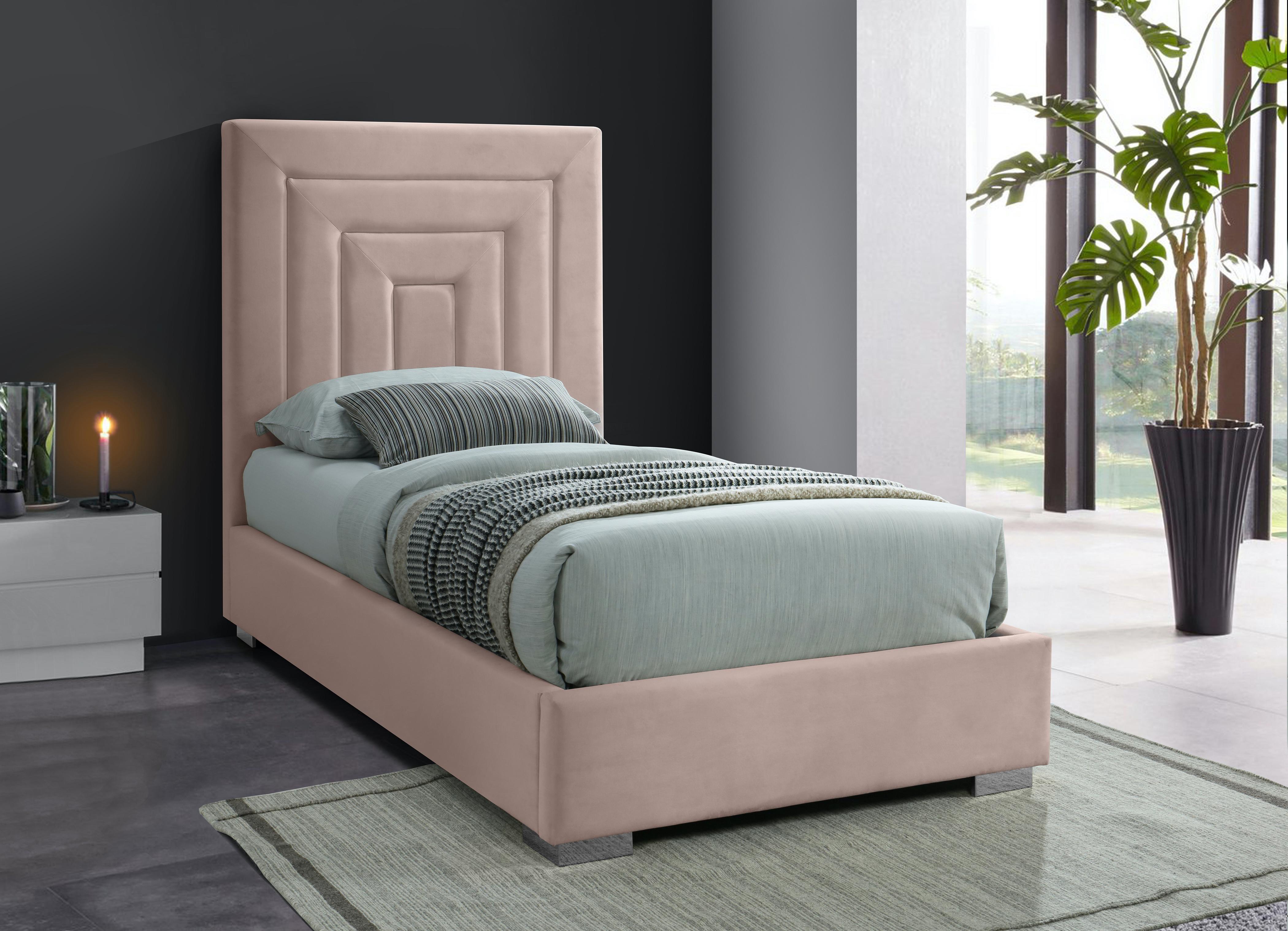 Nora Pink Velvet Twin Bed - Luxe Home Furnishings (Jersey City, NJ)