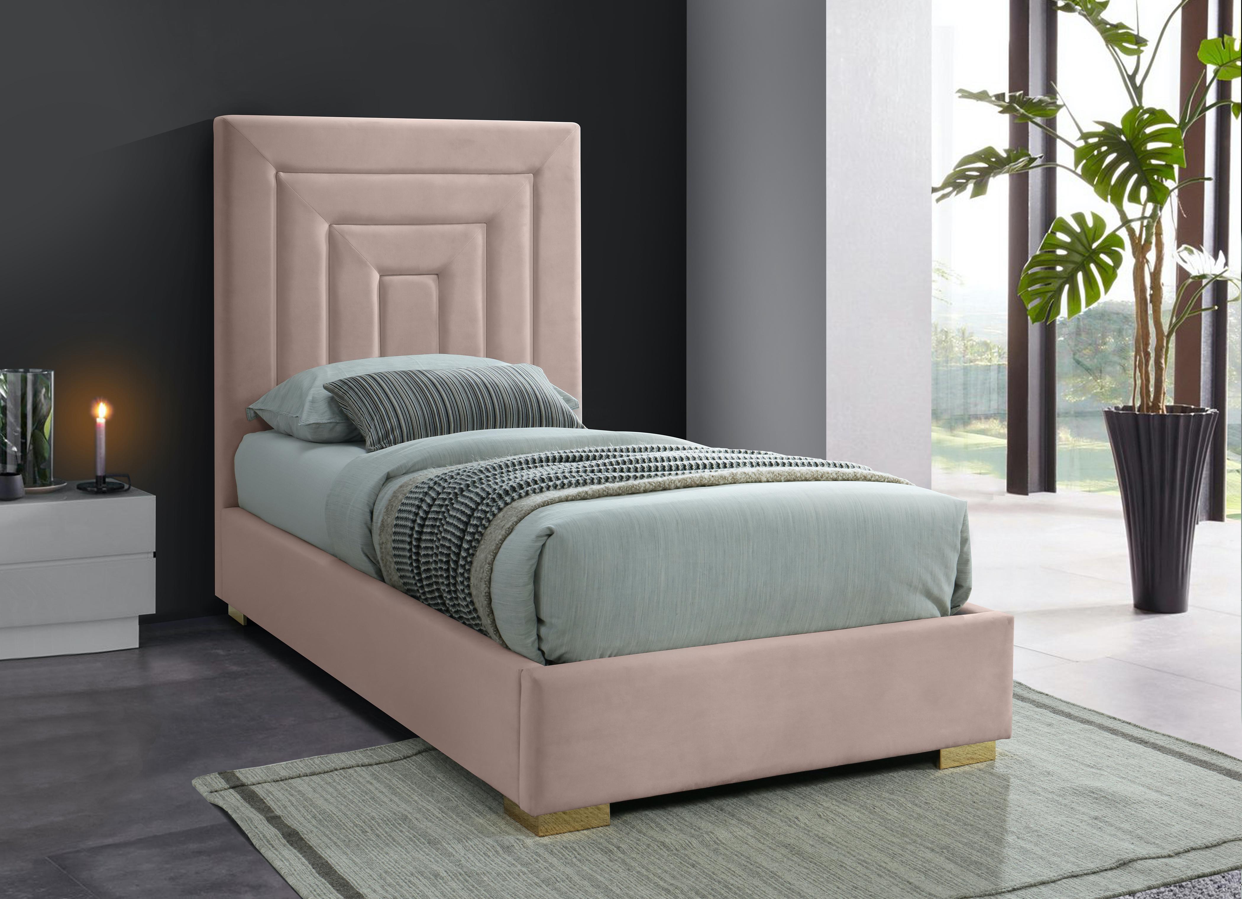 Nora Pink Velvet Twin Bed - Luxe Home Furnishings (Jersey City, NJ)