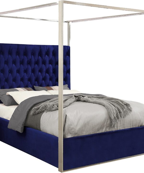Porter Navy Velvet King Bed - Luxe Home Furnishings (Jersey City, NJ)