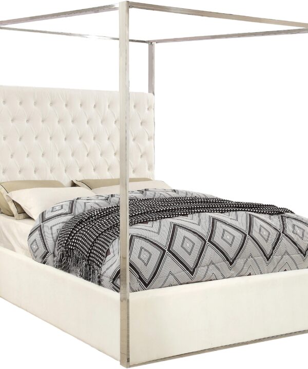 Porter White Velvet King Bed - Luxe Home Furnishings (Jersey City, NJ)