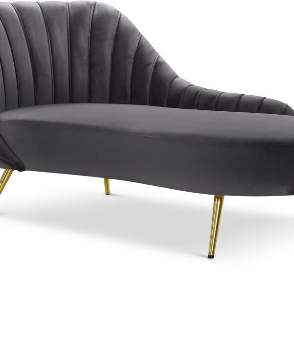 Margo Grey Velvet Chaise - Luxe Home Furnishings (Jersey City, NJ)