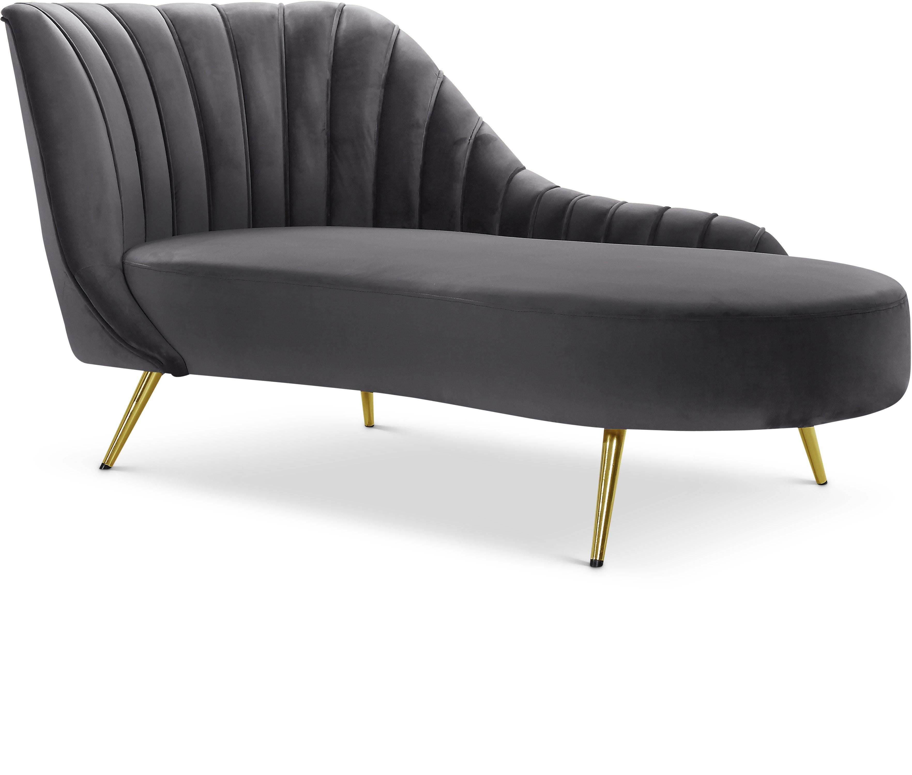 Margo Grey Velvet Chaise - Luxe Home Furnishings (Jersey City, NJ)