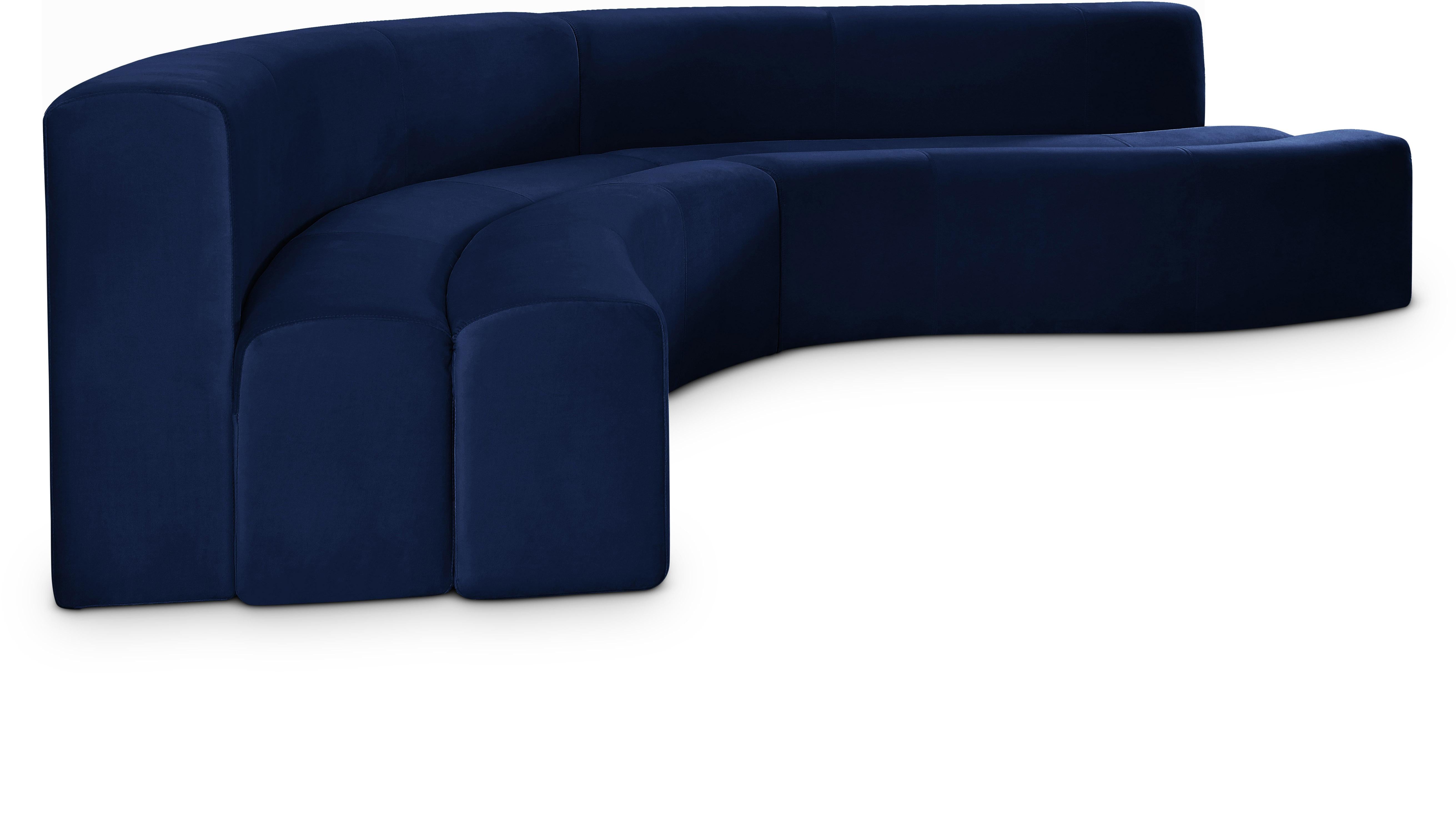Curl Navy Velvet 2pc. Sectional - Luxe Home Furnishings (Jersey City, NJ)