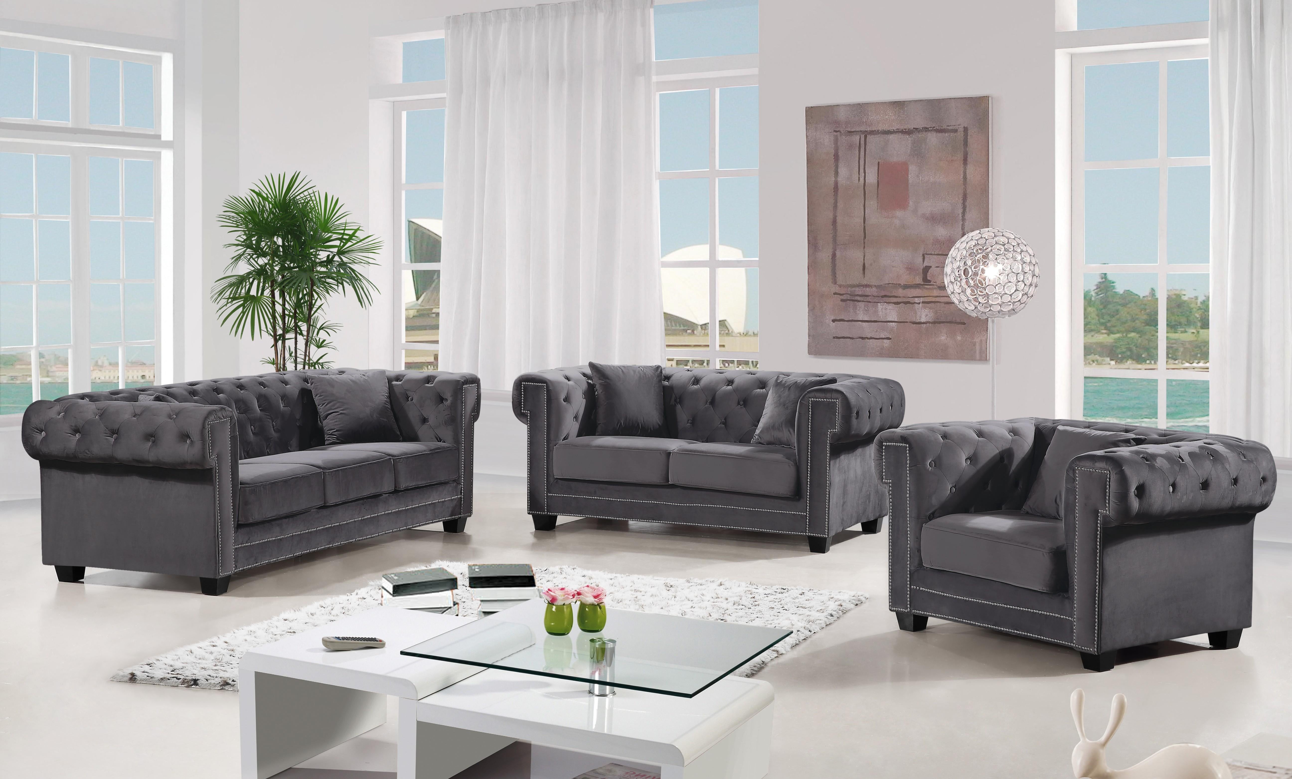 Bowery Grey Velvet Chair - Luxe Home Furnishings (Jersey City, NJ)