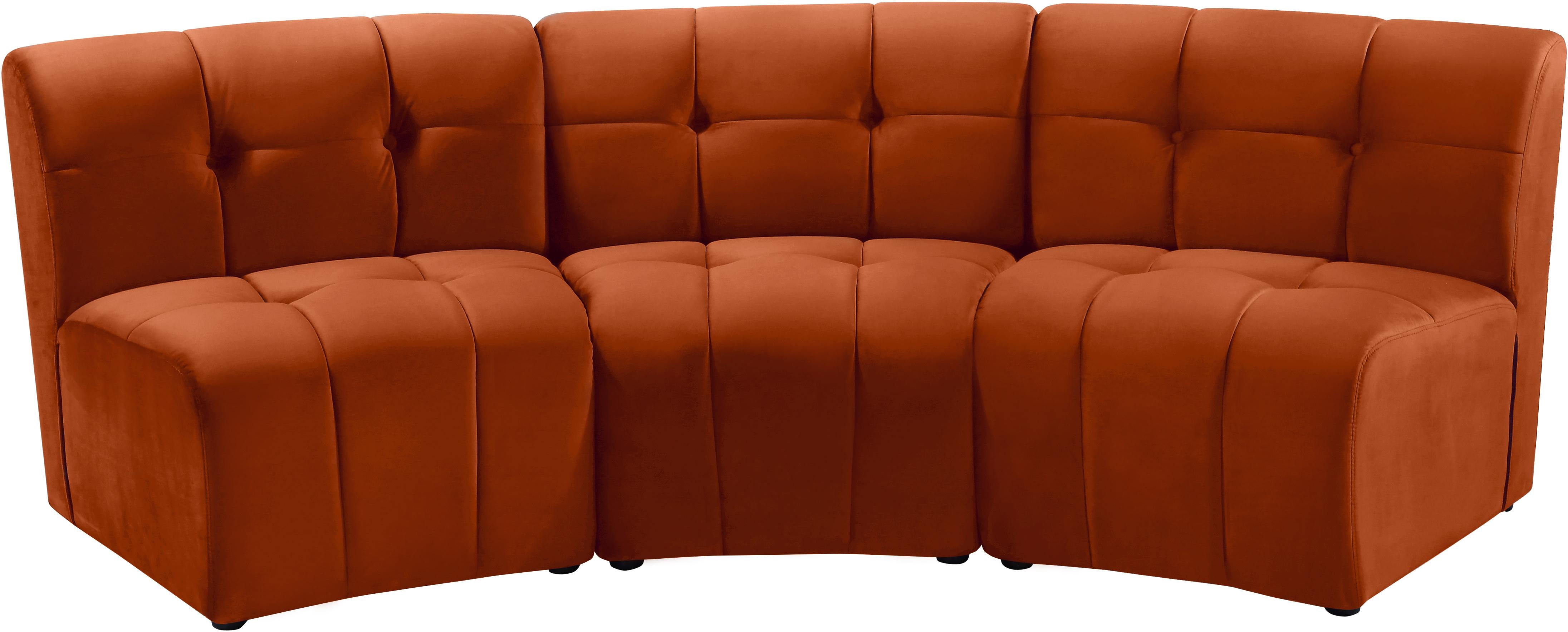 Limitless Cognac Velvet 3pc. Modular Sectional - Luxe Home Furnishings (Jersey City, NJ)