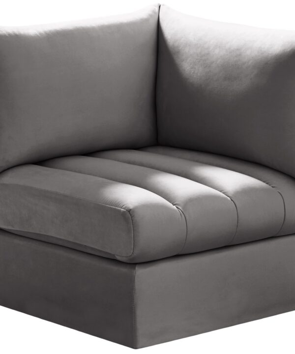 Jacob Grey Velvet Corner - Luxe Home Furnishings (Jersey City, NJ)