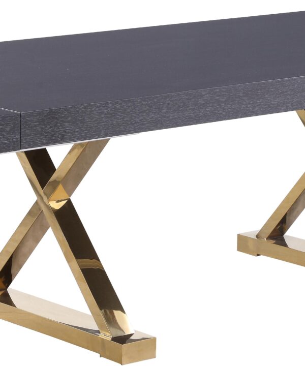 Excel Grey Oak Veneer Lacquer Extendable Dining Table (3 Boxes)