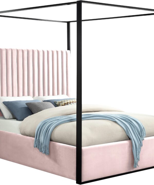 Jax Pink Velvet King Bed
