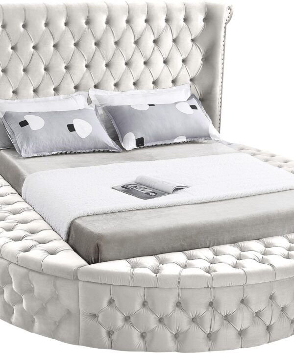 Luxus Cream Velvet Full Bed (3 Boxes)