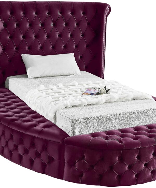 Luxus Purple Velvet Twin Bed