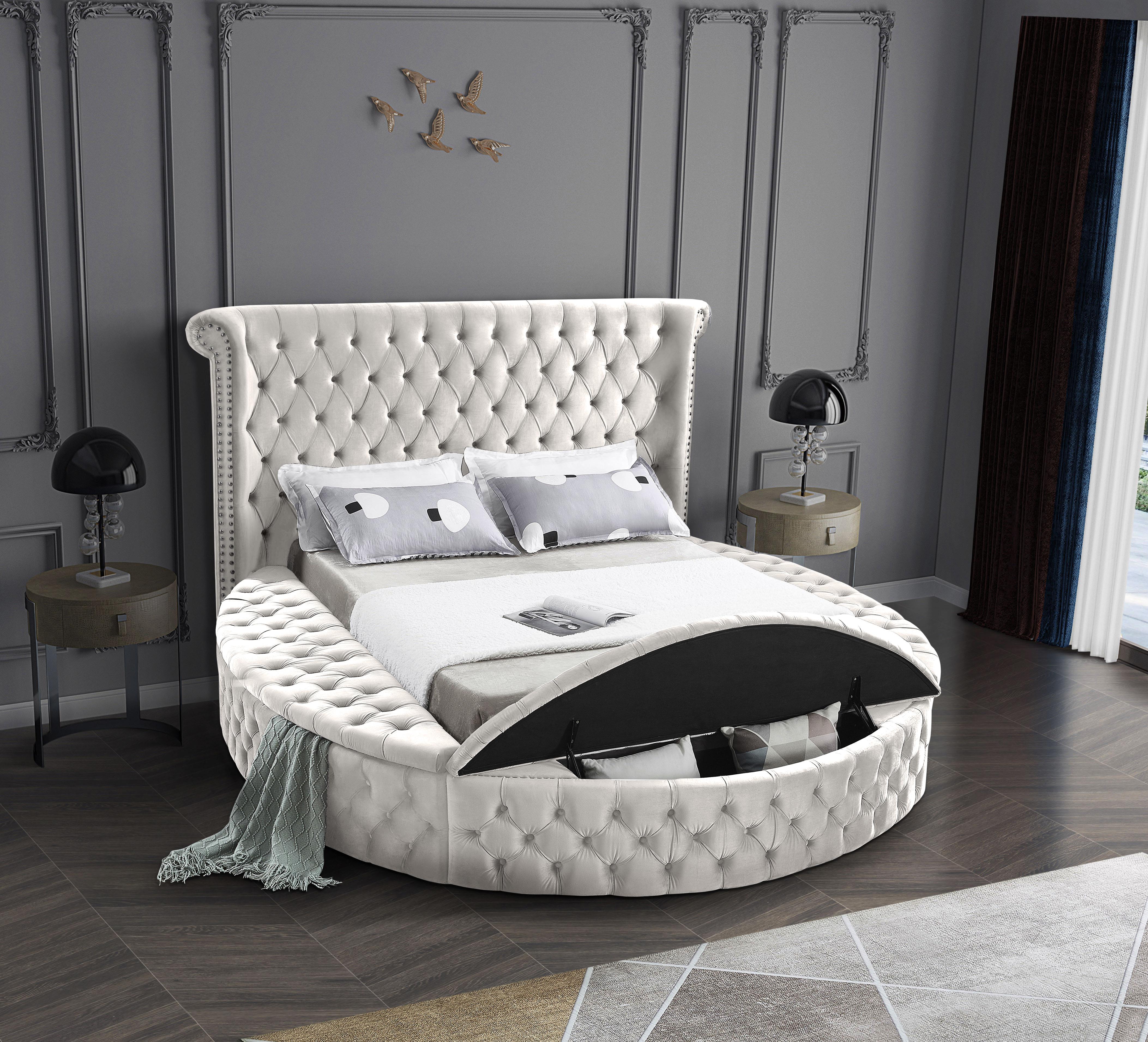 Luxus Cream Velvet Queen Bed (3 Boxes) - Image 4