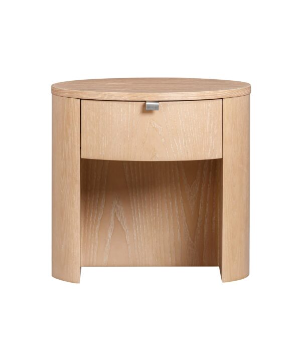 Marlow 19" Wood Round Nightstand With Drawer - Luxe Home Furnishings (Jersey City, NJ)