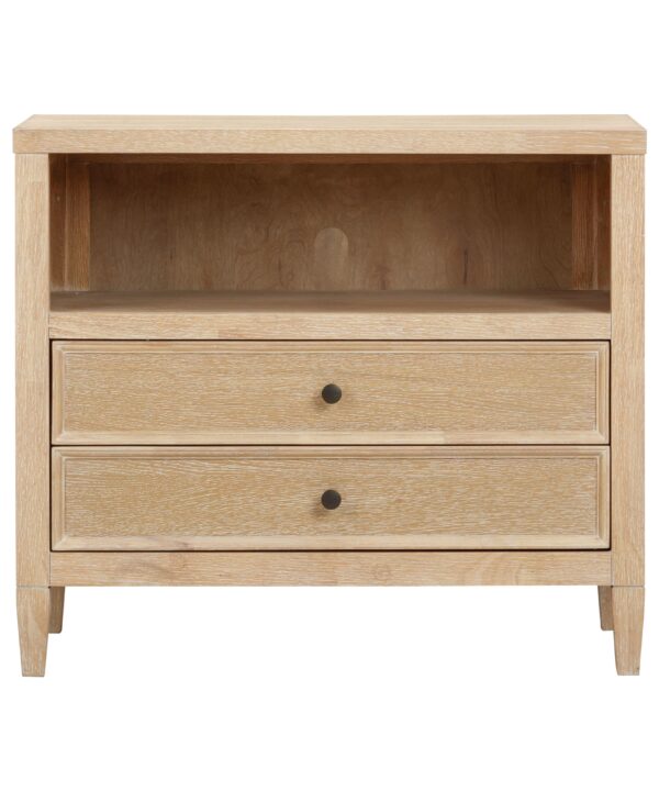 Bristol Park 30" Whitewashed Oak Wood 2-Drawer Nightstand - Luxe Home Furnishings (Jersey City, NJ)
