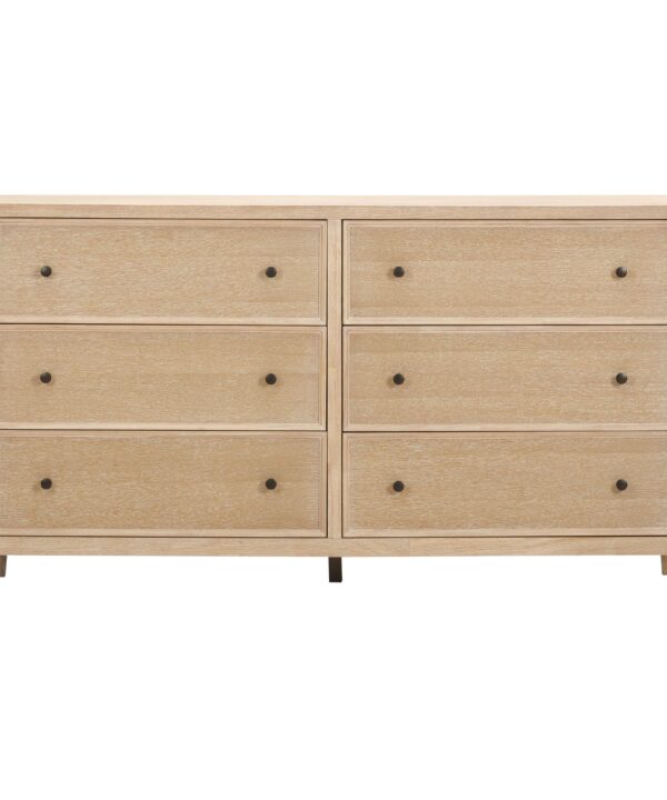 Bristol Park 62" Whitewashed Oak Wood 6-Drawer Dresser - Luxe Home Furnishings (Jersey City, NJ)