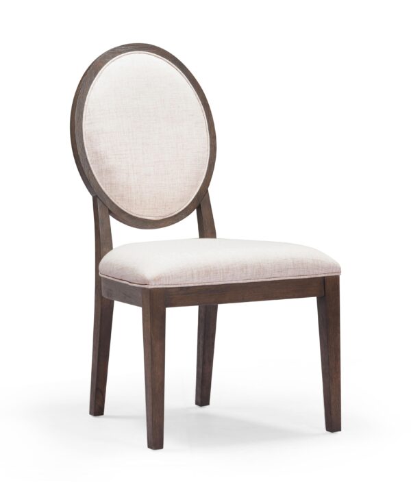 Mila Dark Brown and Beige Performance Fabric Dining Chair - Set of 2 - Luxe Home Furnishings (Jersey City, NJ)