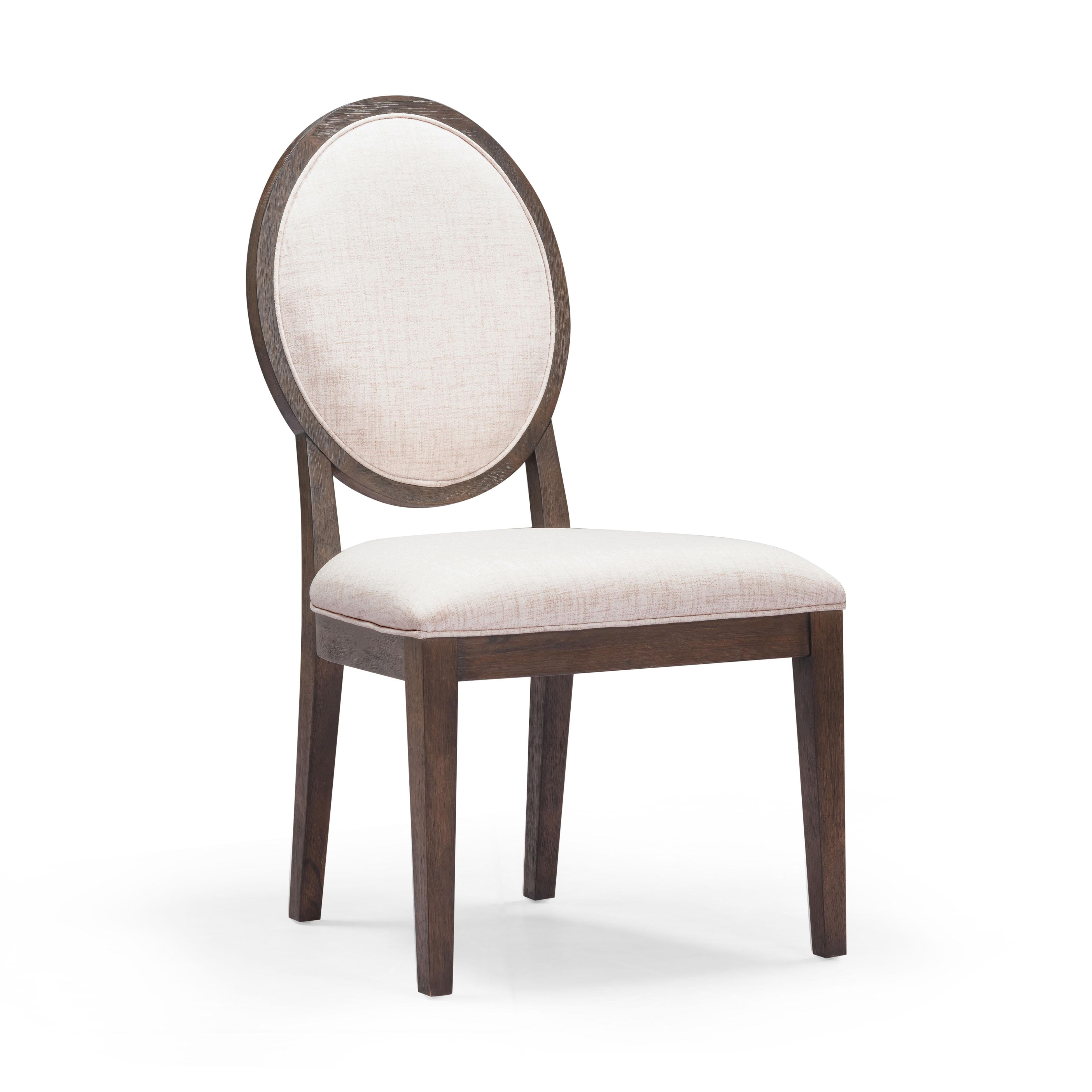 Mila Dark Brown and Beige Performance Fabric Dining Chair - Set of 2 - Luxe Home Furnishings (Jersey City, NJ)
