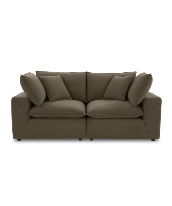 Cali 80" Chocolate Brown Performance Velvet Loveseat - Luxe Home Furnishings (Jersey City, NJ)