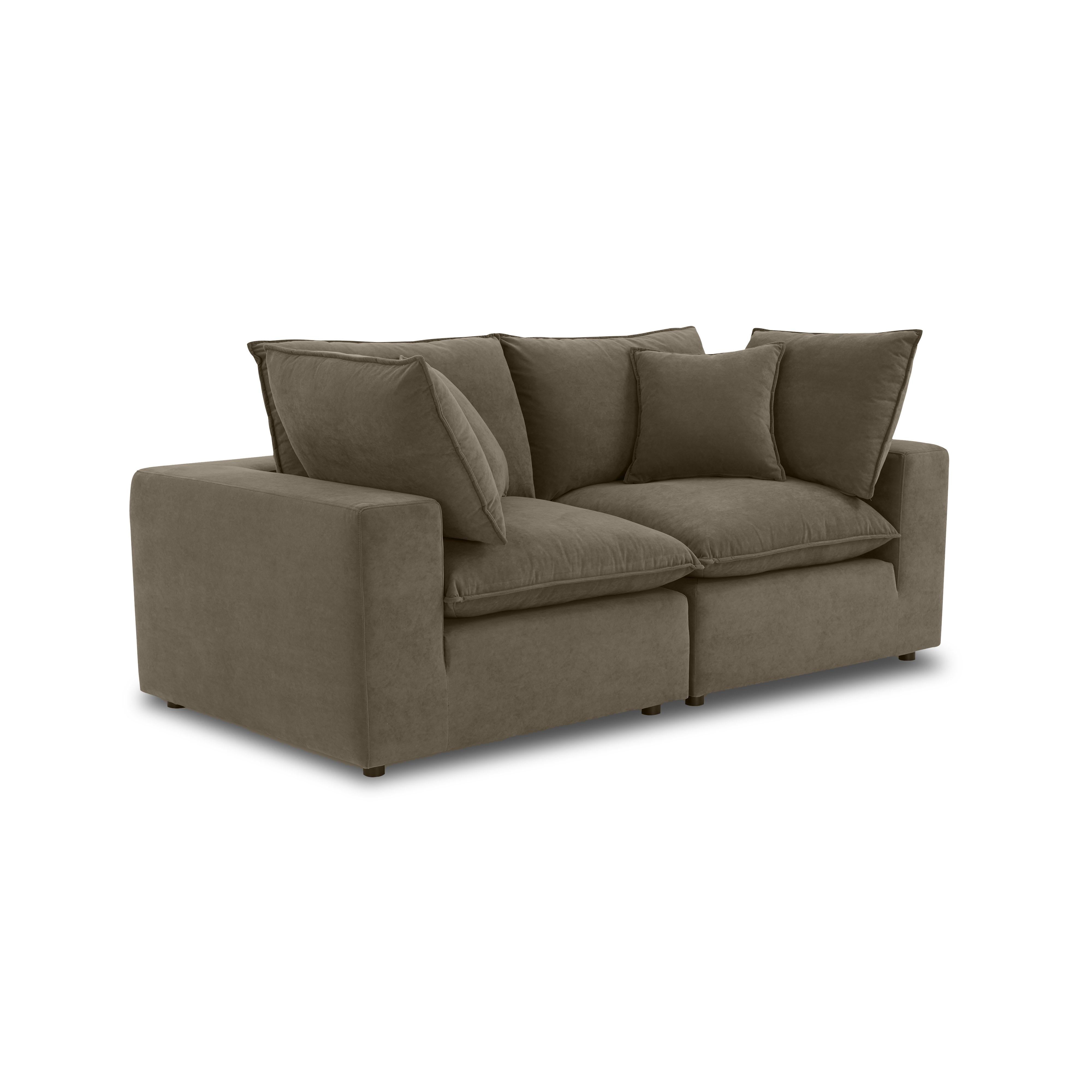 Cali 80" Chocolate Brown Performance Velvet Loveseat - Luxe Home Furnishings (Jersey City, NJ)