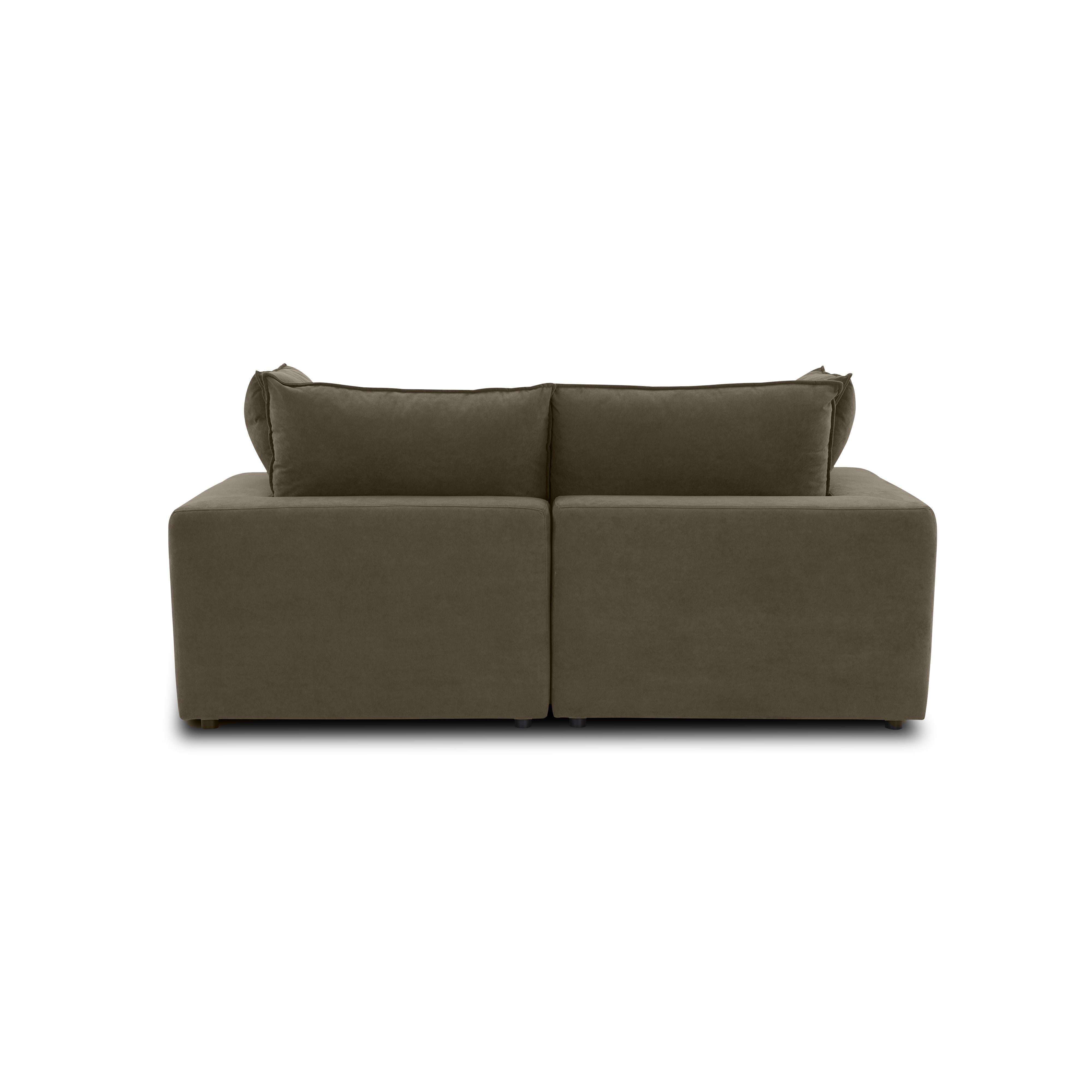 Cali 80" Chocolate Brown Performance Velvet Loveseat - Luxe Home Furnishings (Jersey City, NJ)
