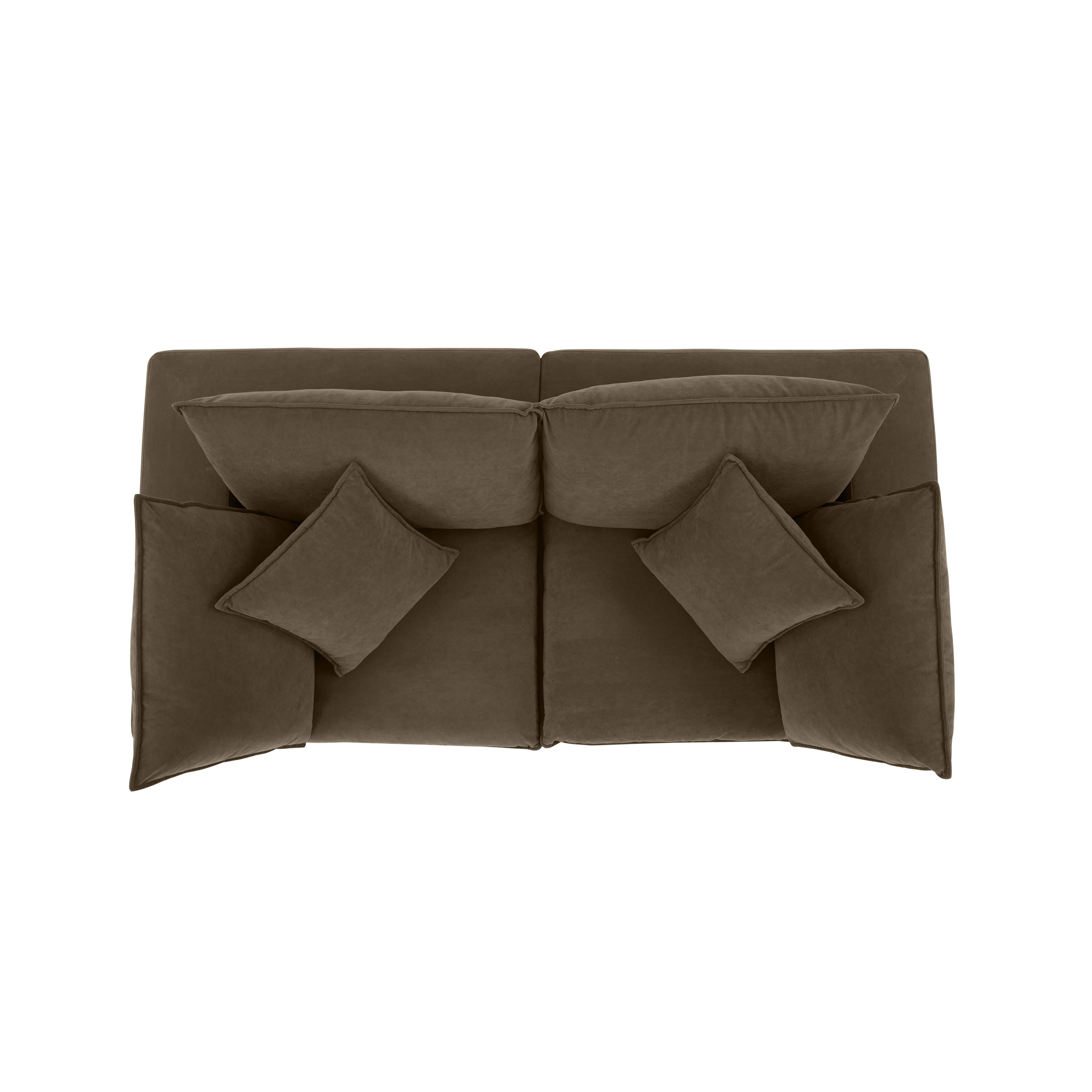 Cali 80" Chocolate Brown Performance Velvet Loveseat - Luxe Home Furnishings (Jersey City, NJ)
