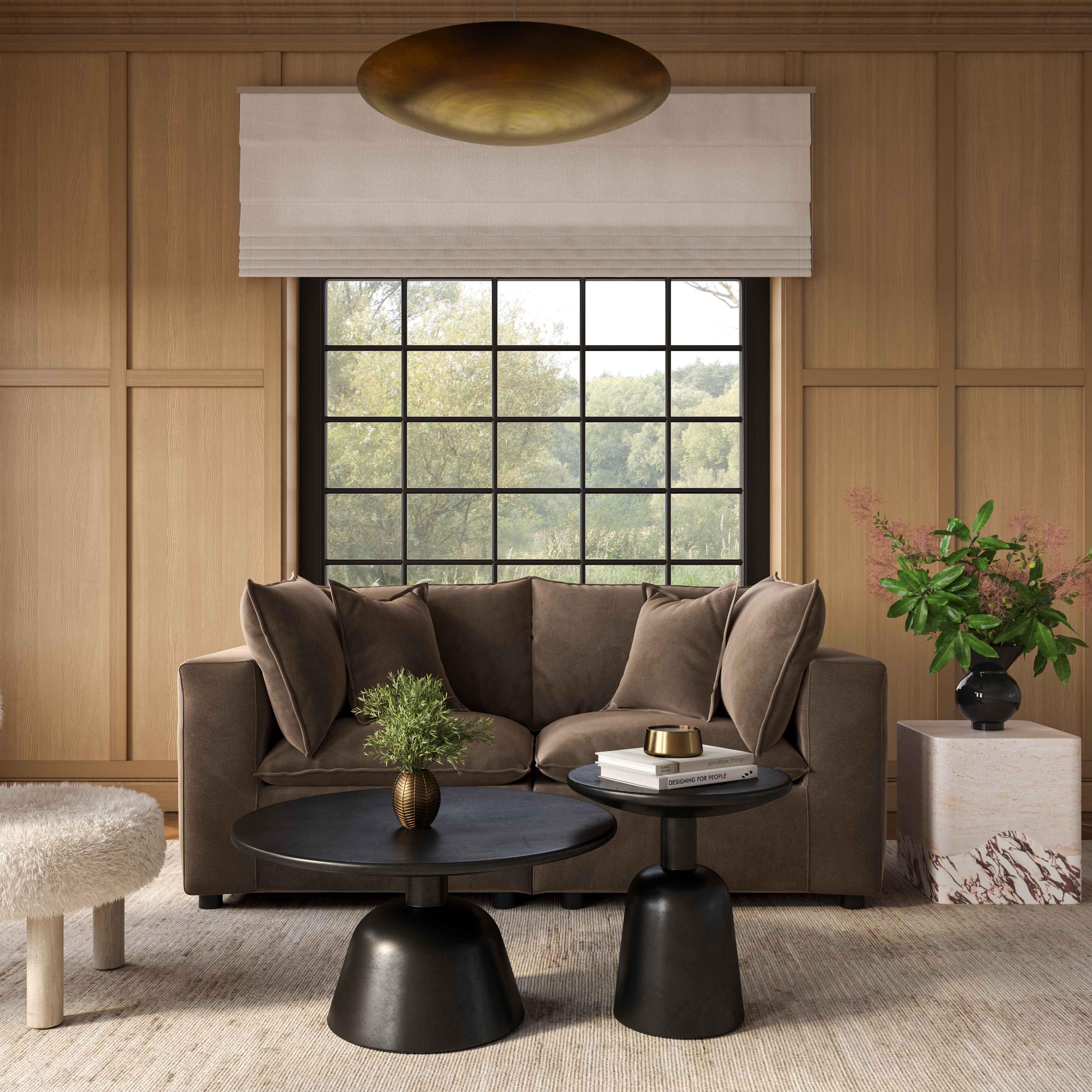 Cali 80" Chocolate Brown Performance Velvet Loveseat - Luxe Home Furnishings (Jersey City, NJ)