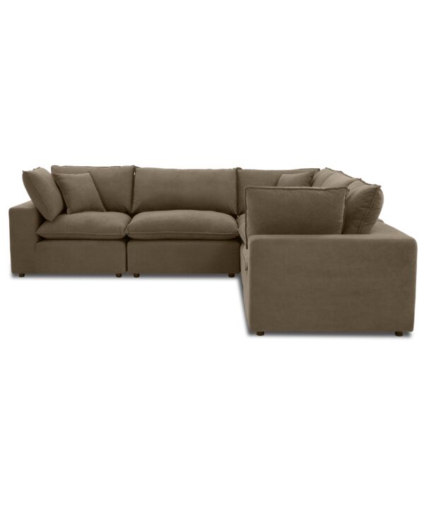 Cali 5-Piece Chocolate Brown Performance Velvet L-Sectional - Luxe Home Furnishings (Jersey City, NJ)