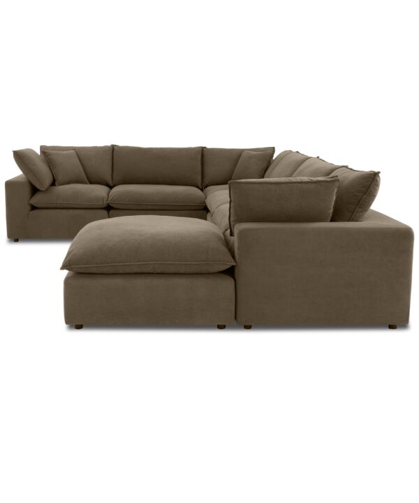 Cali 7-Piece Chocolate Brown Performance Velvet Large Chaise Sectional - Luxe Home Furnishings (Jersey City, NJ)