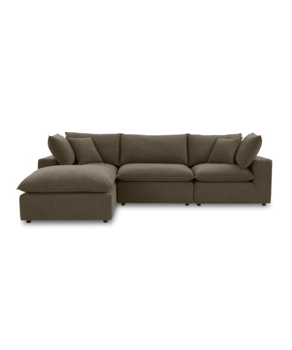 Cali 4-Piece Chocolate Brown Performance Velvet Sectional - Luxe Home Furnishings (Jersey City, NJ)