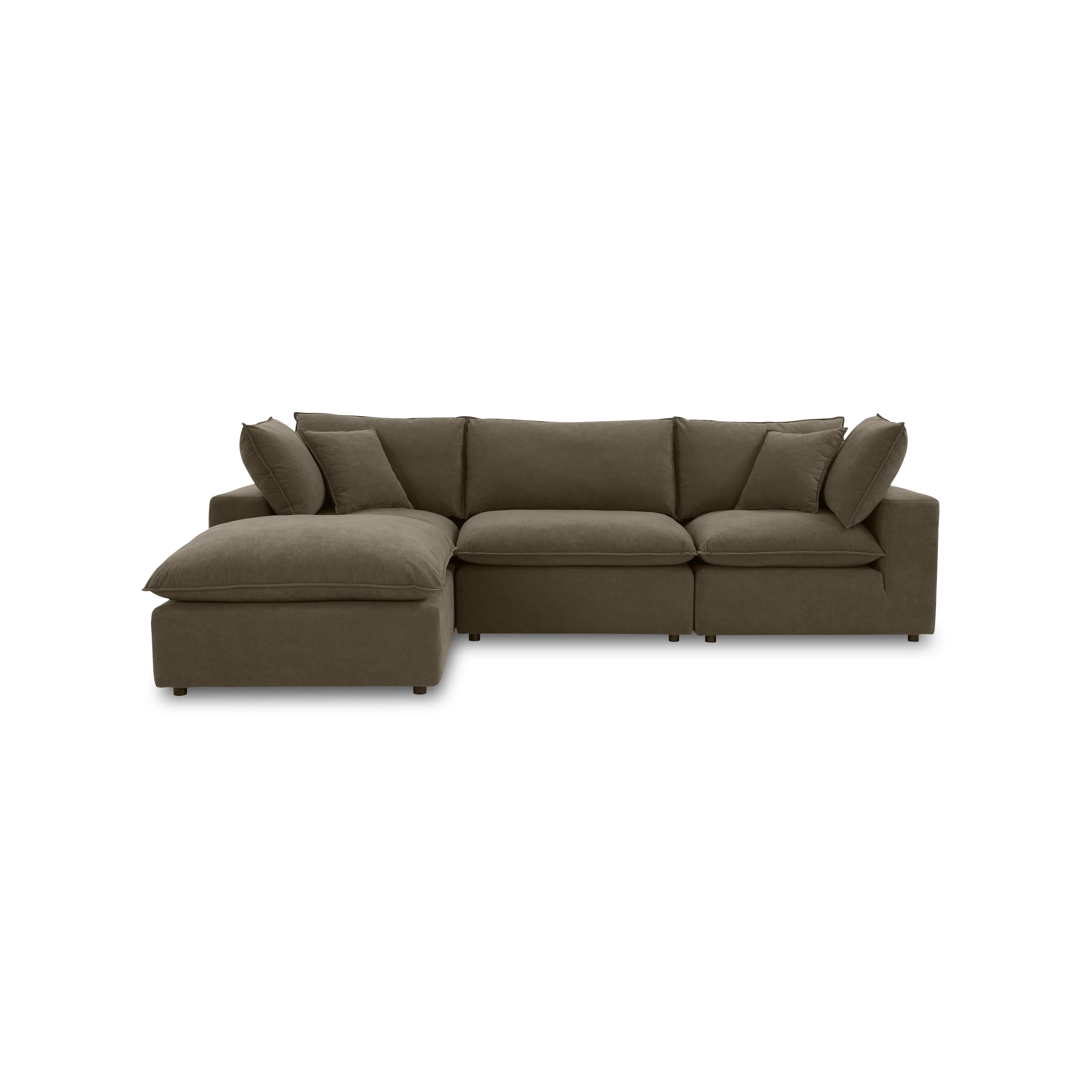 Cali 4-Piece Chocolate Brown Performance Velvet Sectional - Luxe Home Furnishings (Jersey City, NJ)