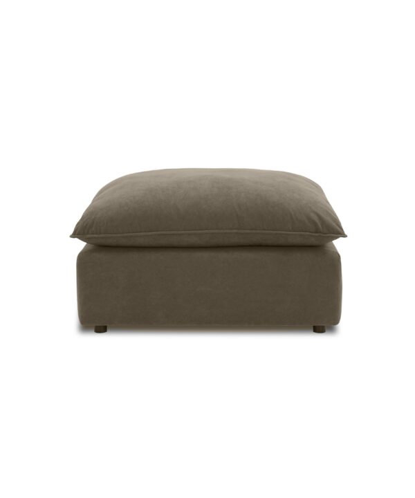 Cali Chocolate Brown Performance Velvet Ottoman - Luxe Home Furnishings (Jersey City, NJ)