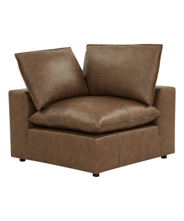 Cali Brown Leather Modular Corner Chair - Luxe Home Furnishings (Jersey City, NJ)