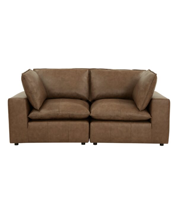 Cali 80" Brown Leather Modular Loveseat - Luxe Home Furnishings (Jersey City, NJ)