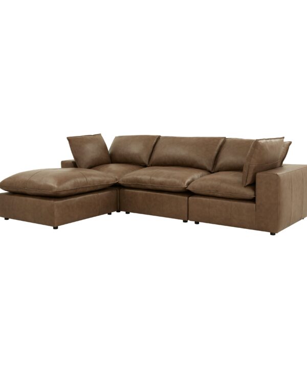 Cali 4-Piece Brown Leather Modular Sectional - Luxe Home Furnishings (Jersey City, NJ)