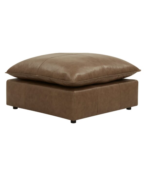 Cali Brown Leather Ottoman - Luxe Home Furnishings (Jersey City, NJ)