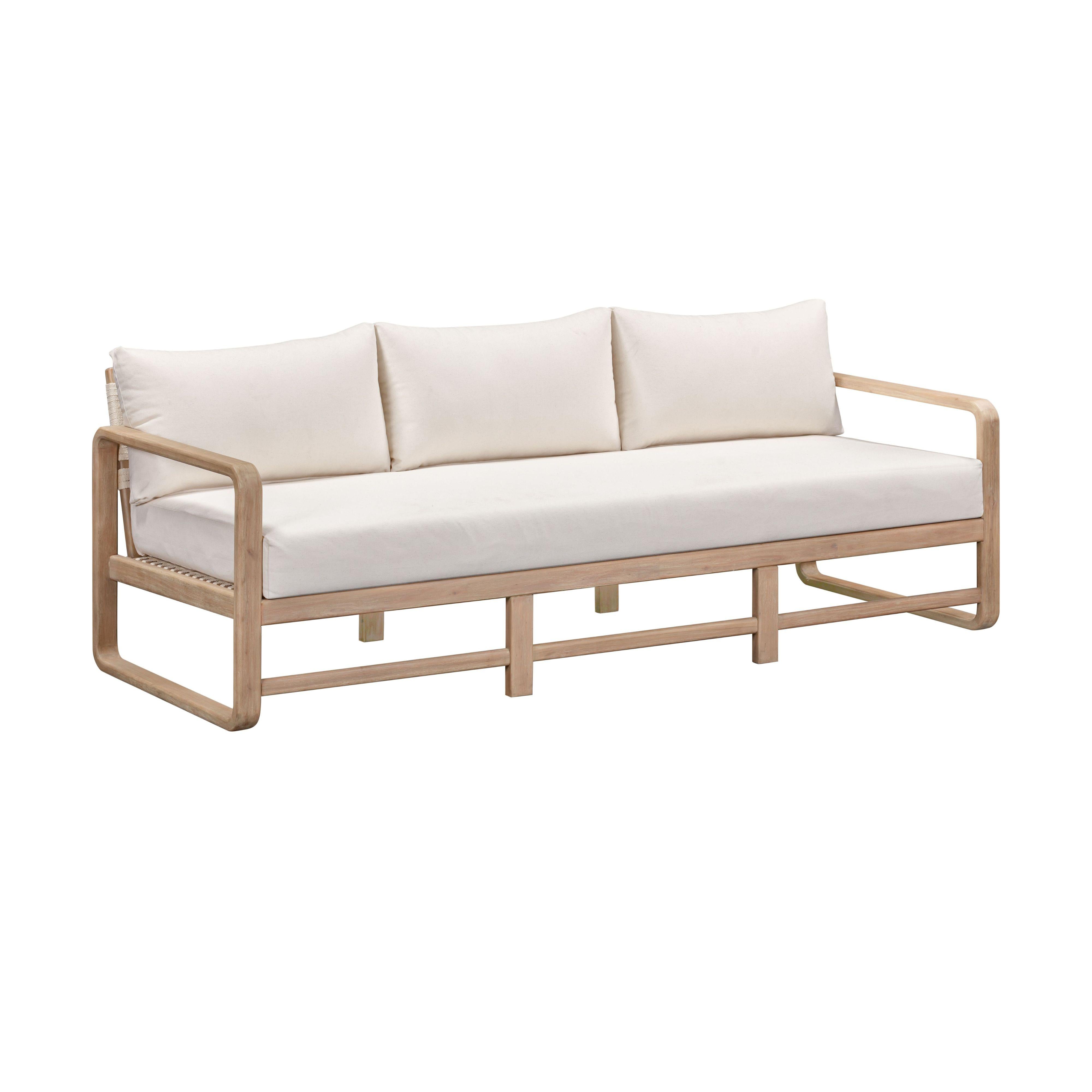 Palata 84" Cream Performance Fabric Outdoor Sofa - Luxe Home Furnishings (Jersey City, NJ)