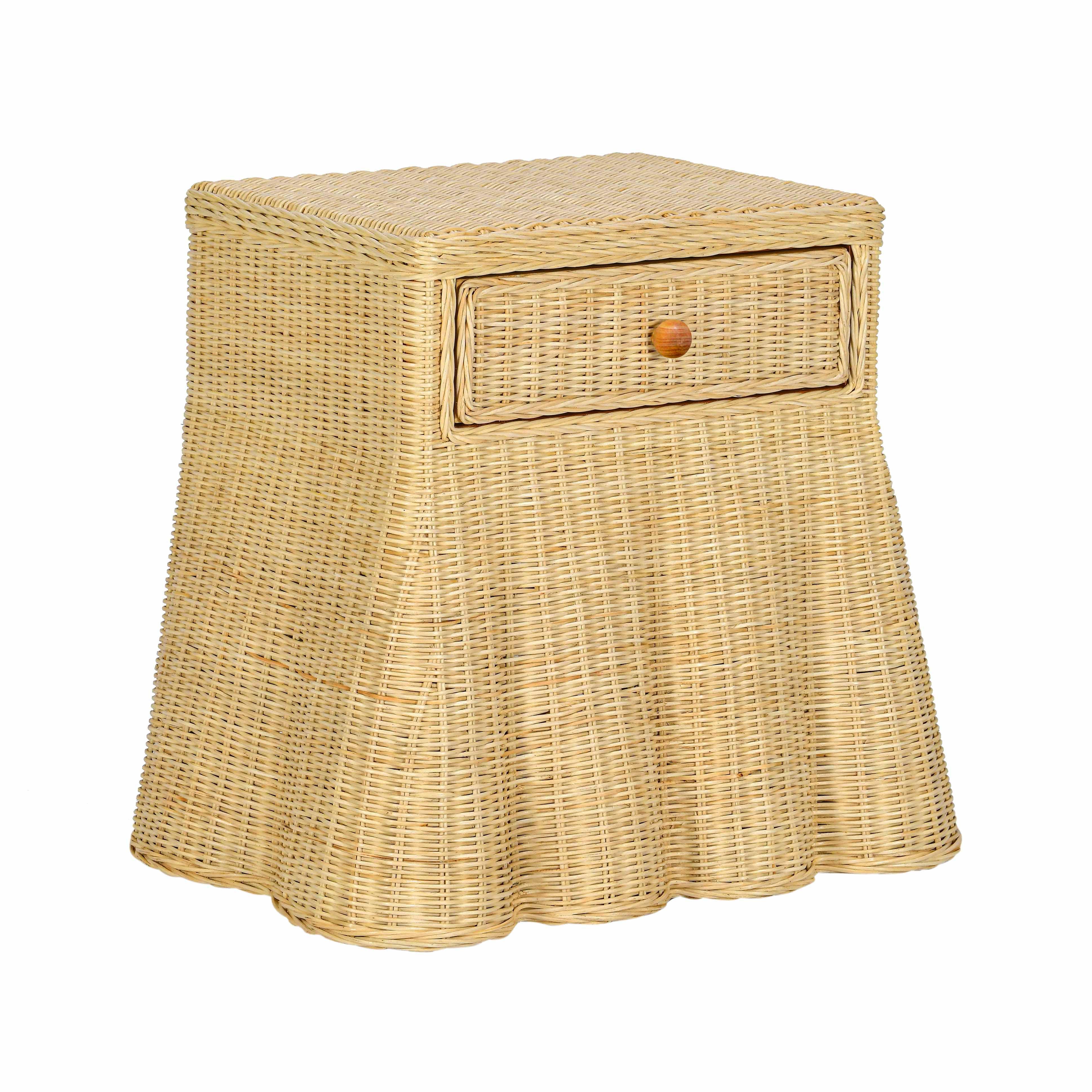 Pentra 25" Natural Rattan Nightstand With Drawer - Luxe Home Furnishings (Jersey City, NJ)