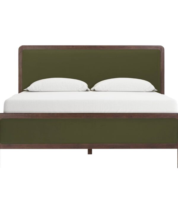 Hella Contract-Grade Velvet and Ash Wood Bed - Luxe Home Furnishings (Jersey City, NJ)