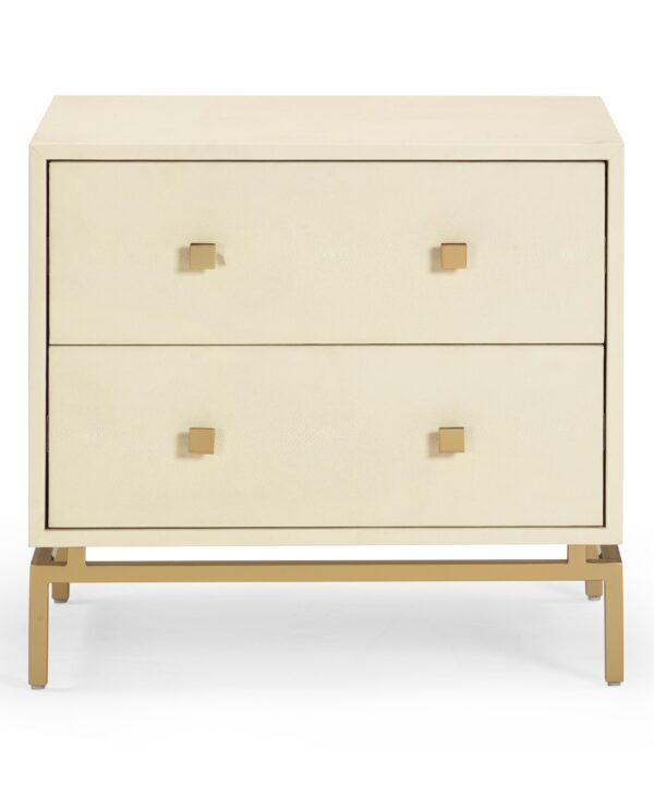 Pesce 25" Faux Shagreen 2-Drawer Nightstand - Luxe Home Furnishings (Jersey City, NJ)