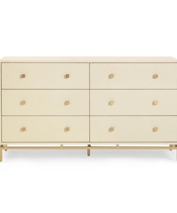 Pesce 57" Faux Shagreen 6-Drawer Dresser - Luxe Home Furnishings (Jersey City, NJ)