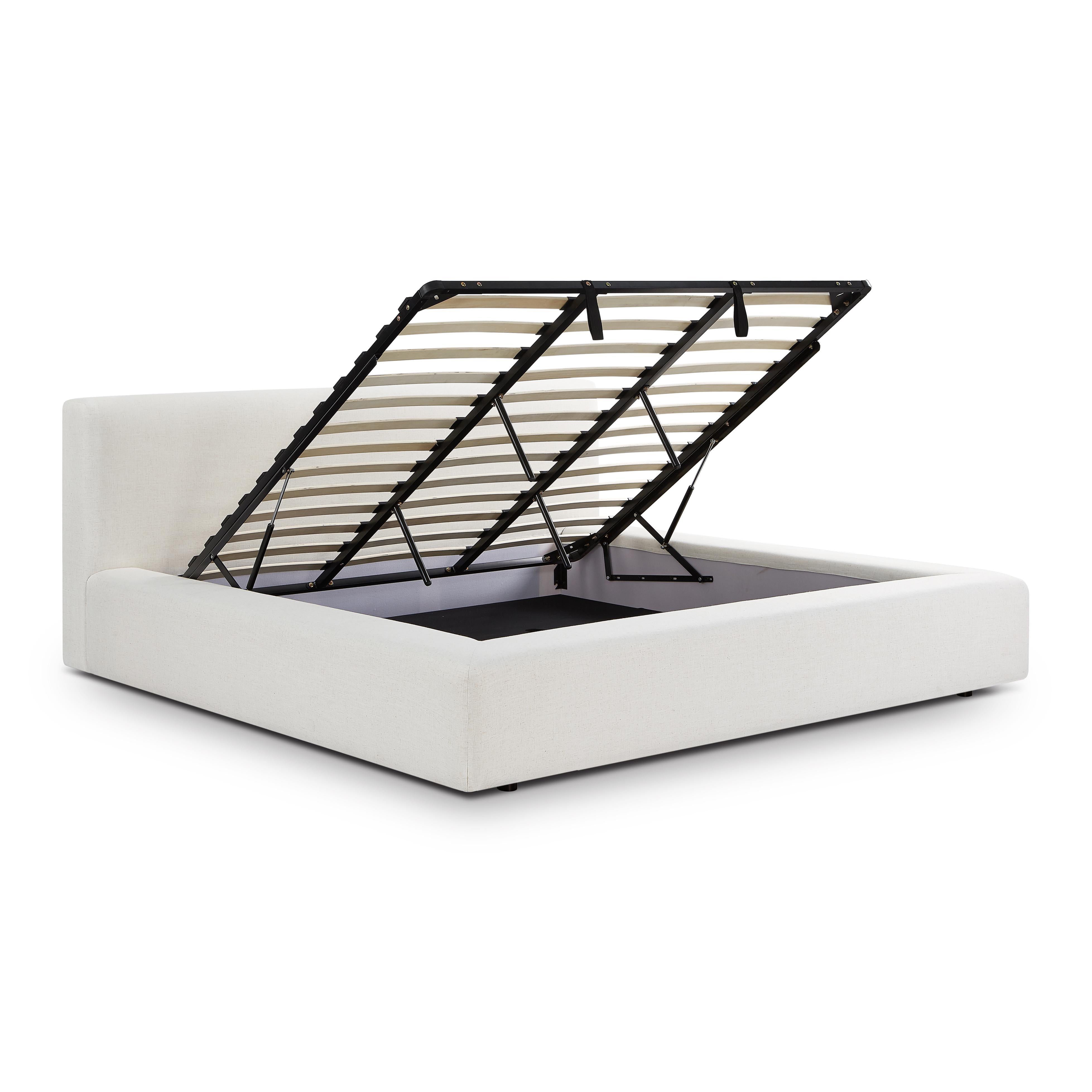 Meena Cream Upcycled Performance Linen Storage Bed - Luxe Home Furnishings (Jersey City, NJ)