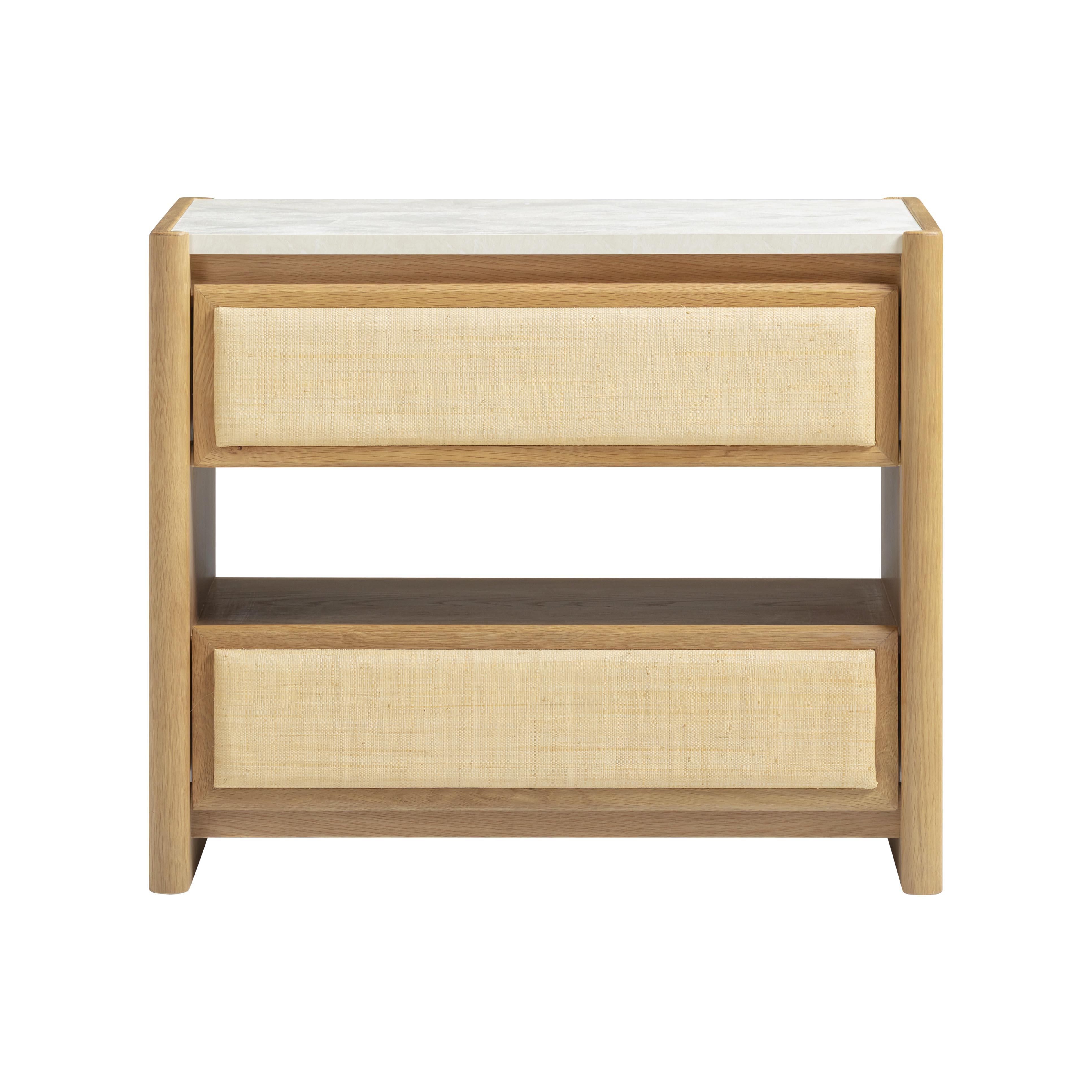 Paige 26" Natural Oak 2-Drawer Nightstand - Luxe Home Furnishings (Jersey City, NJ)