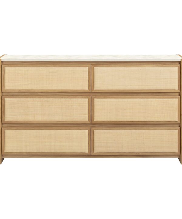 Paige 56" Natural Oak 6-Drawer Dresser - Luxe Home Furnishings (Jersey City, NJ)