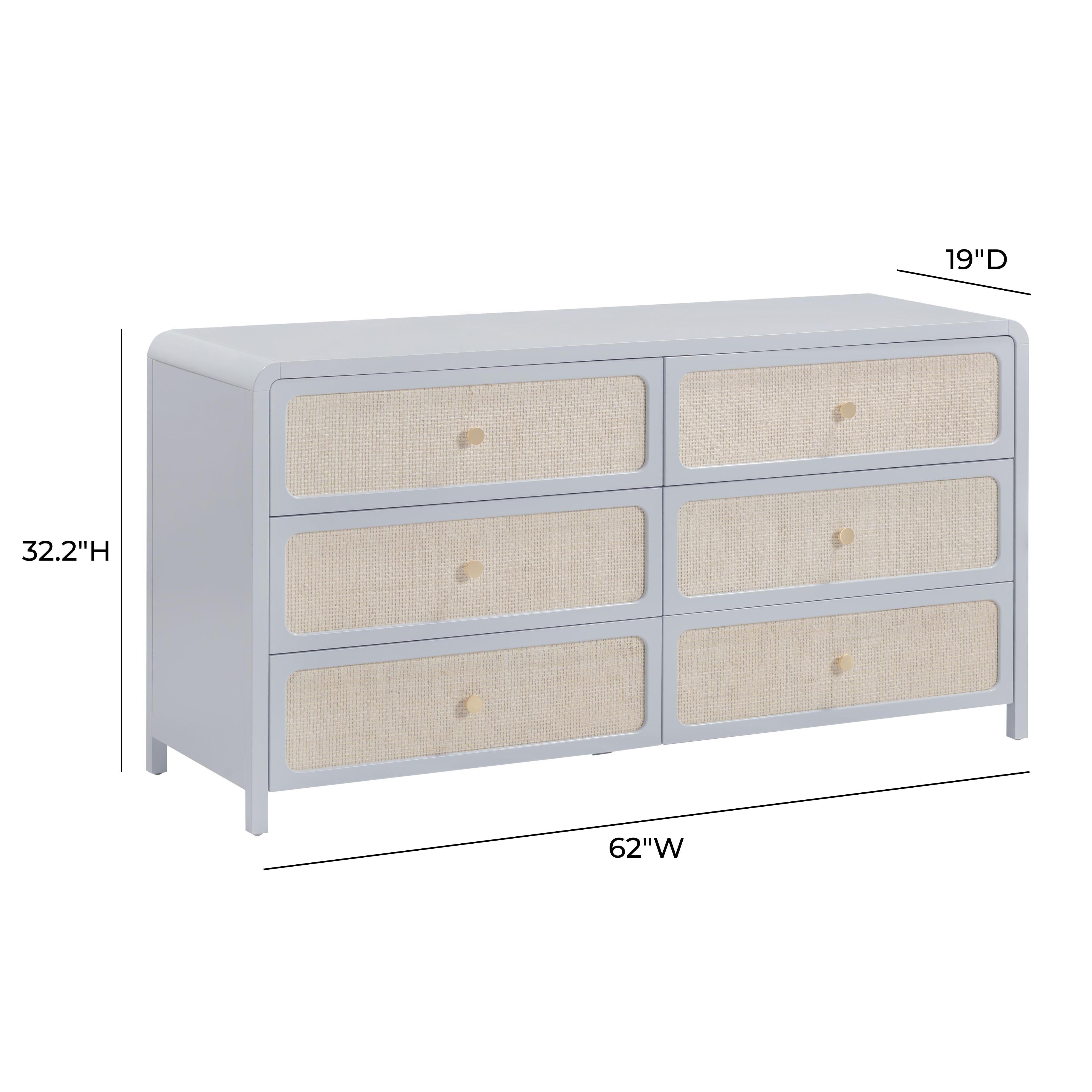 Patty 62" Rattan 6 Drawer Dresser - Luxe Home Furnishings (Jersey City, NJ)